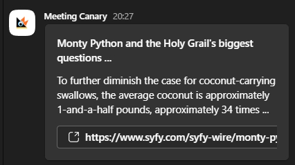 Meeting Canary Answer