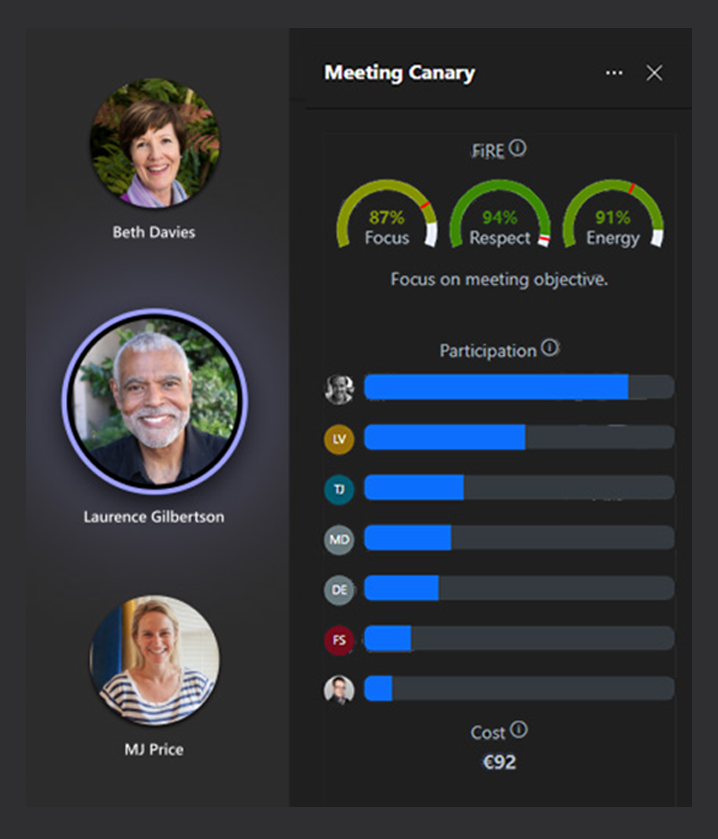 Canary side panel stats